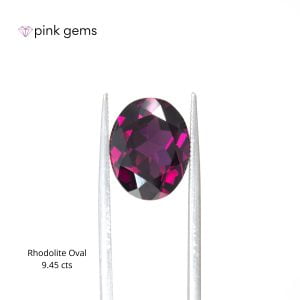 Rhodolite purple garnet, 9. 45cts, oval, luxury - pink gems