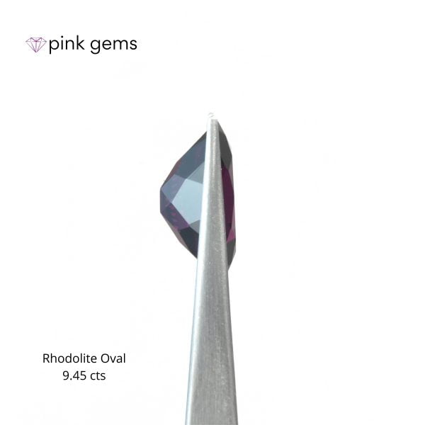 Rhodolite purple garnet, 9. 45cts, oval, luxury - pink gems