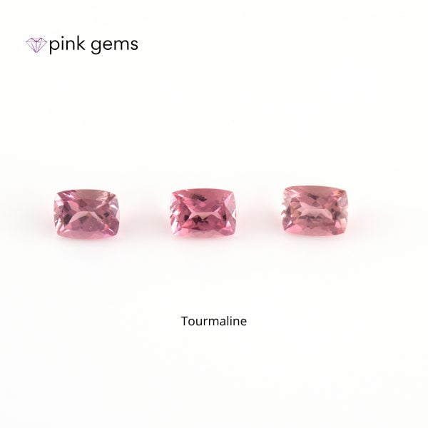 Tourmaline - cushion - baby pink - 6x8 - bulk - pink gems