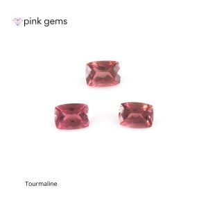 Tourmaline - cushion - vivid pink - 6x8 - bulk - pink gems