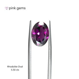 Rhodolite purple garnet, 5. 50cts, oval, luxury - pink gems