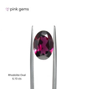 Rhodolite purple garnet, 6. 05cts, oval, luxury - pink gems