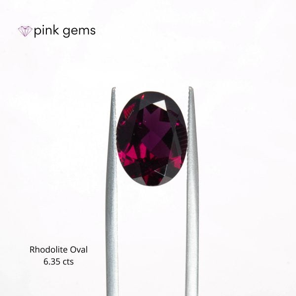 Rhodolite purple garnet, 6. 35cts, oval, luxury - pink gems