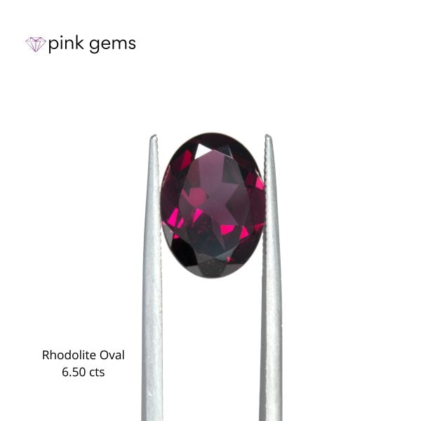 Rhodolite purple garnet, 6. 50cts, oval, luxury - pink gems