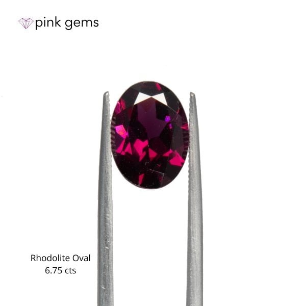 Rhodolite purple garnet, 6. 75cts, oval, luxury - pink gems