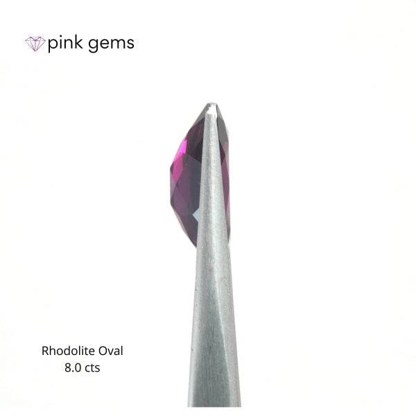 Rhodolite purple garnet, 8. 0cts, oval, luxury - pink gems